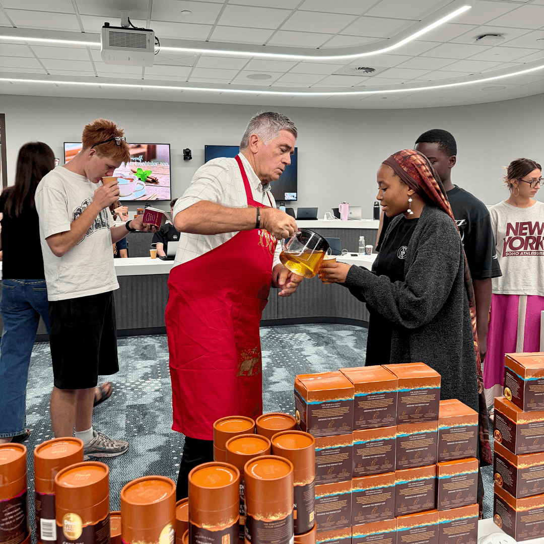 Students taking part in a client briefing with Dilmah